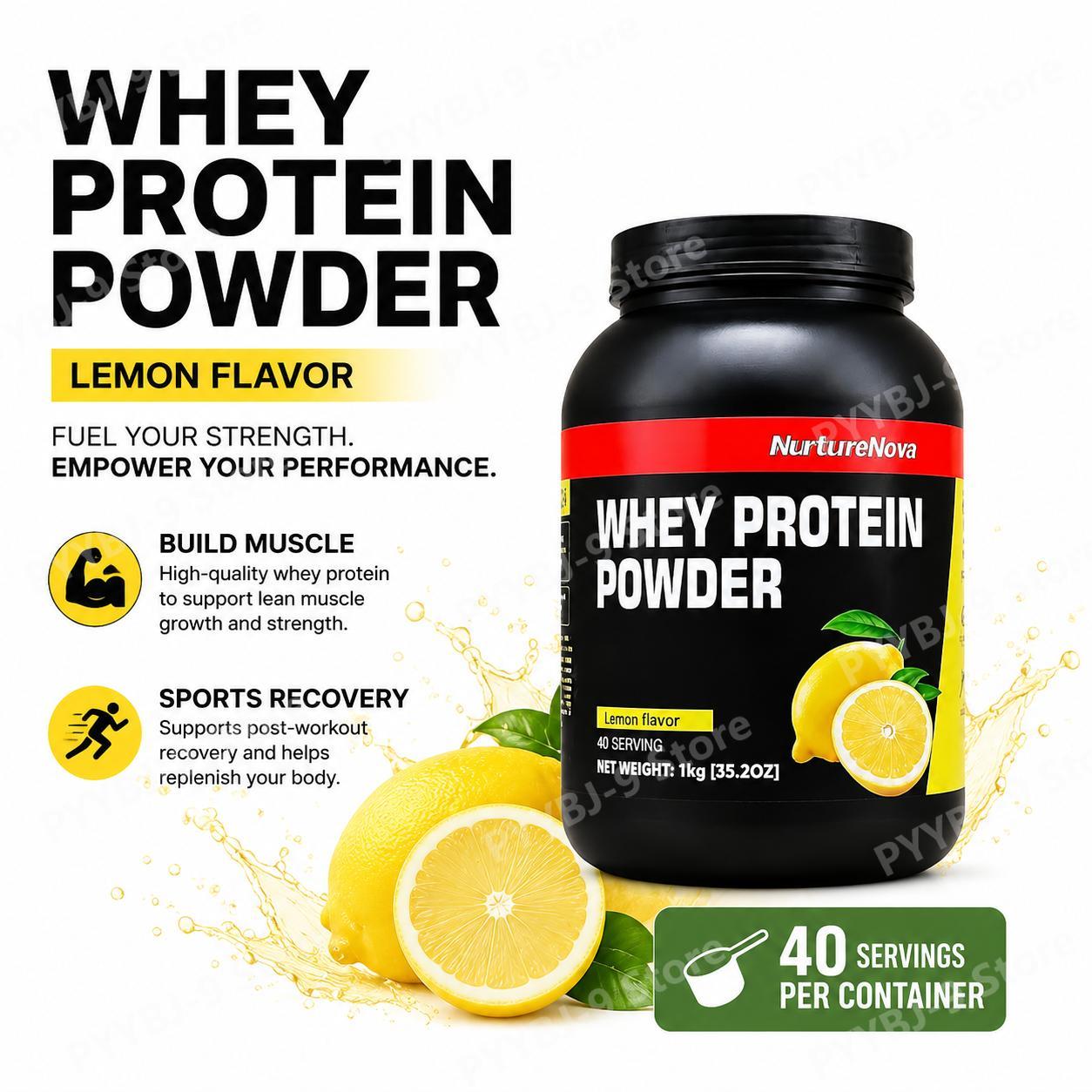 Fitness With Nutrition - NurtureNova Whey Protein Powder Lemon Flavor