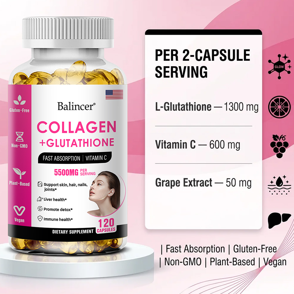 Glutathione Collagen Capsules, - đánh giá và giá Biotin Hair Growth