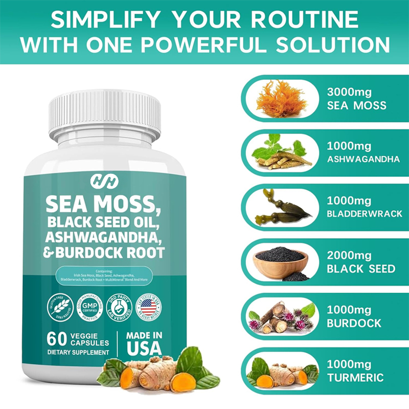 60 Capsules 7000mg Seaweed 400 - đánh giá và giá Black Seed Oil Capsule
