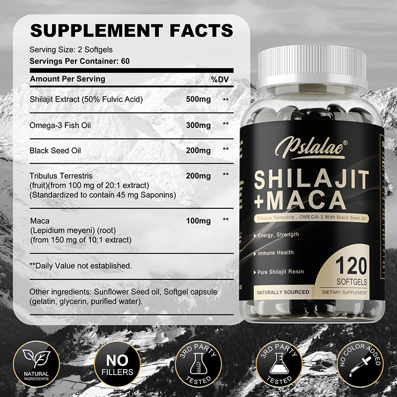 Shilajit + Maca - Boosts Energ - đánh giá và giá Black Seed Oil Capsule