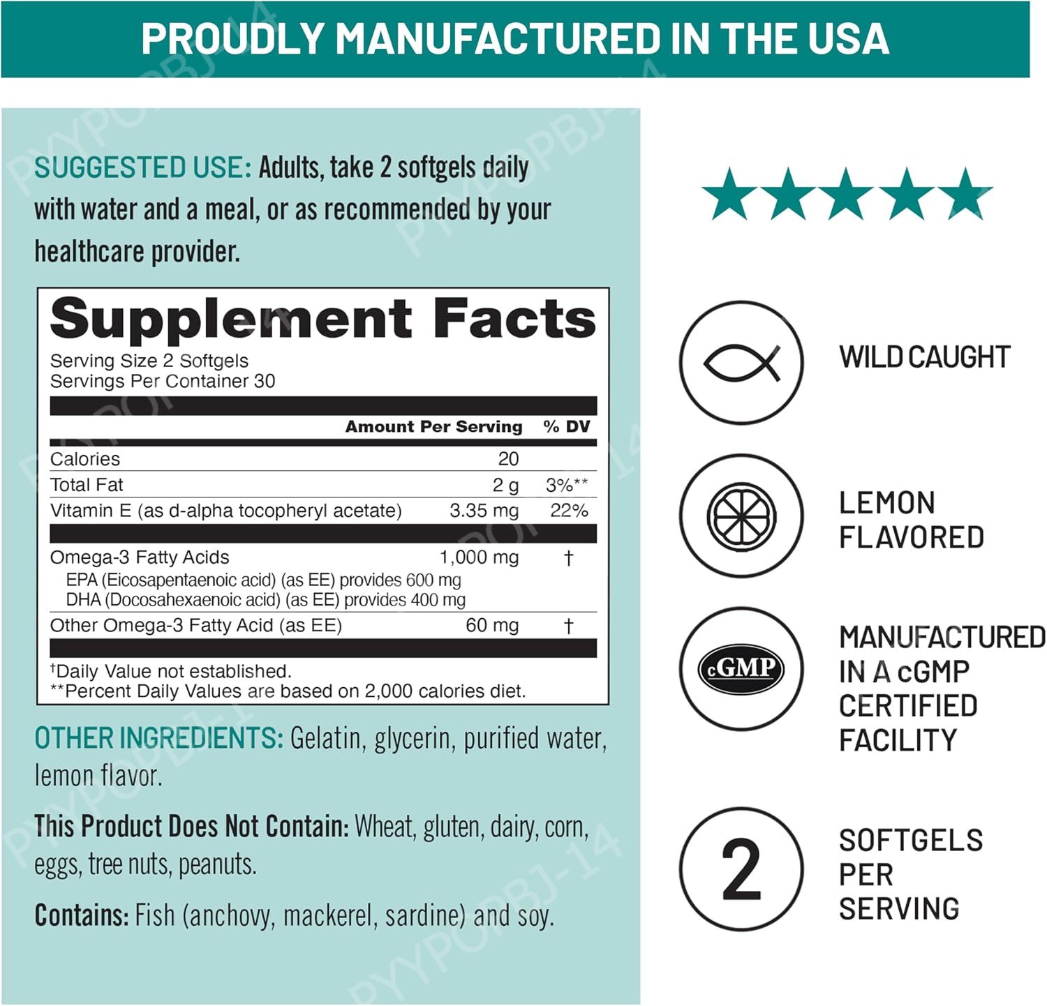 Omega-3 Fish Oil 1000mg EPA 60 - đánh giá và giá Omega 3 Fish Oil