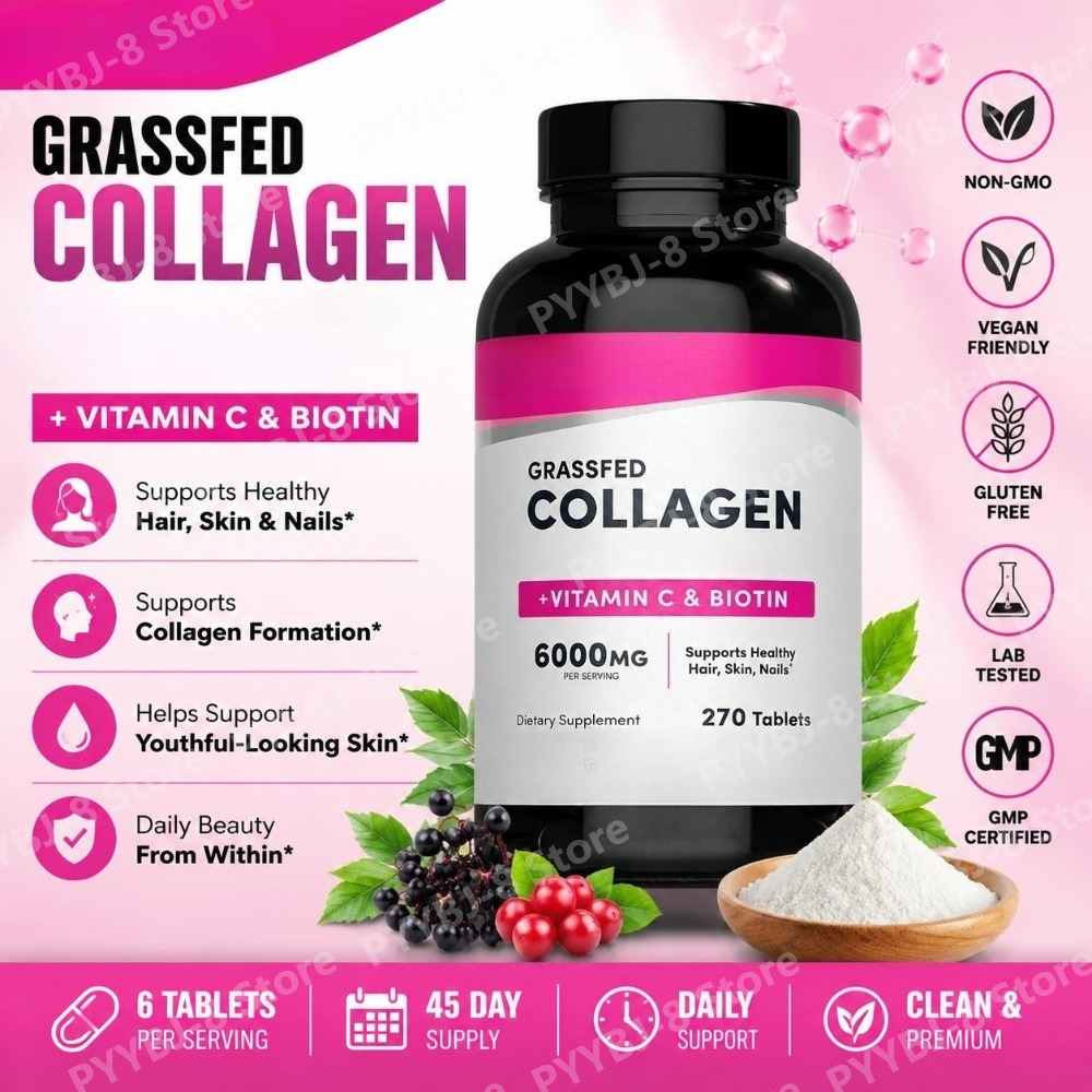 Collagen Tablets 6000mg with V - đánh giá và giá Biotin Hair Growth