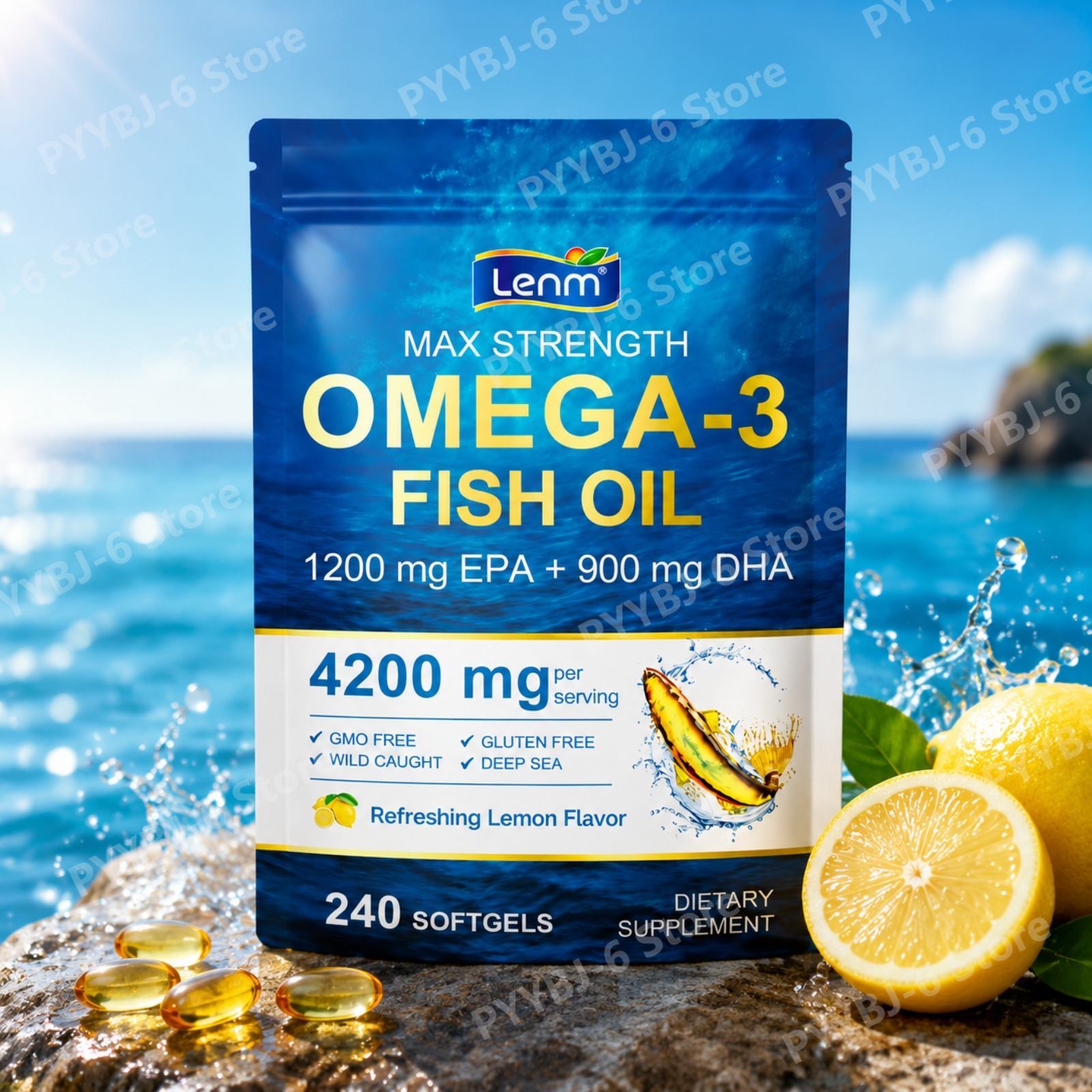Lenm Triple Strength Omega-3 4 - đánh giá và giá Omega 3 Fish Oil