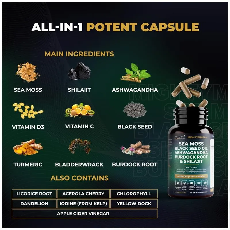 Black Seed Oil, Shilajit, Sea  - đánh giá và giá Black Seed Oil Capsule